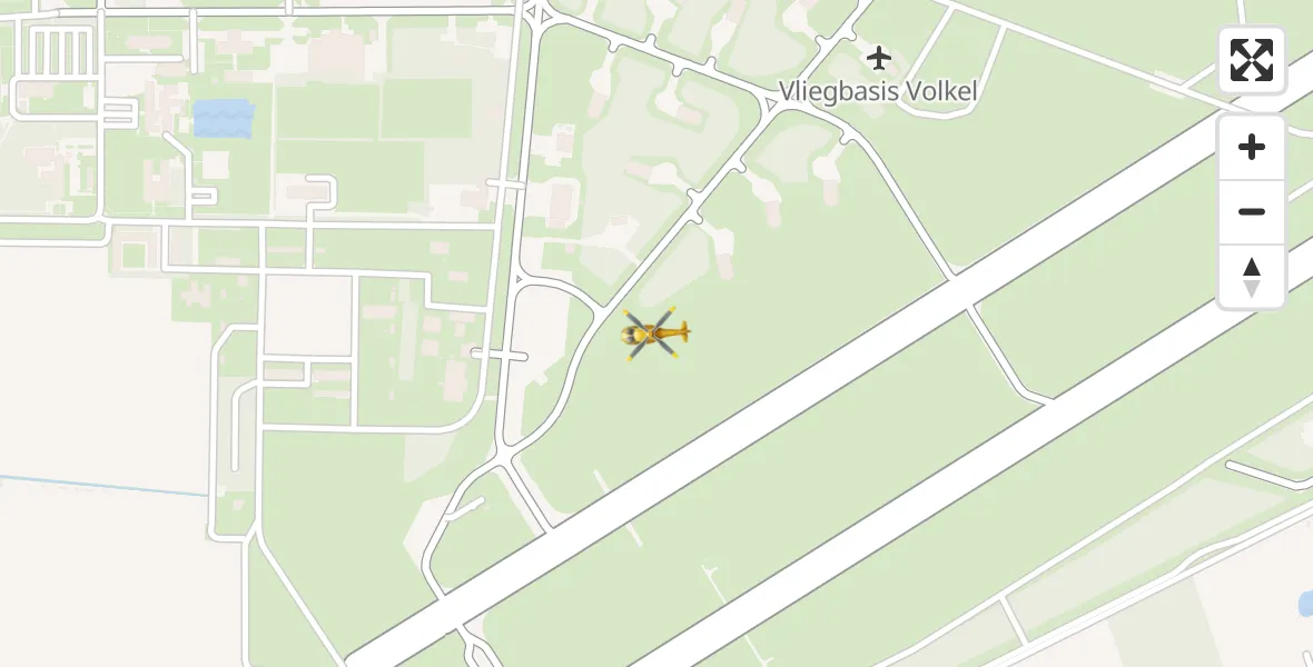 Vluchtroute Traumahelikopter Vliegbasis Volkel - Vliegbasis Volkel, 16 februari 2023, 10:53