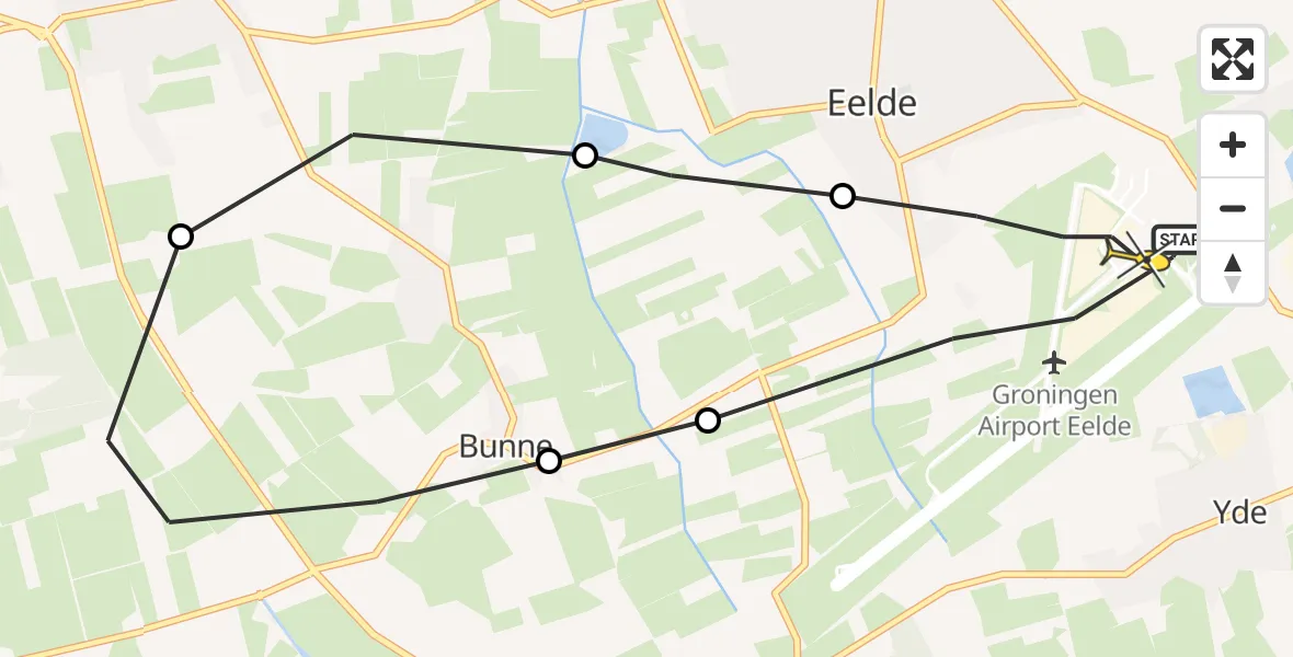 Routekaart van de vlucht: Lifeliner 4 naar Groningen Airport Eelde