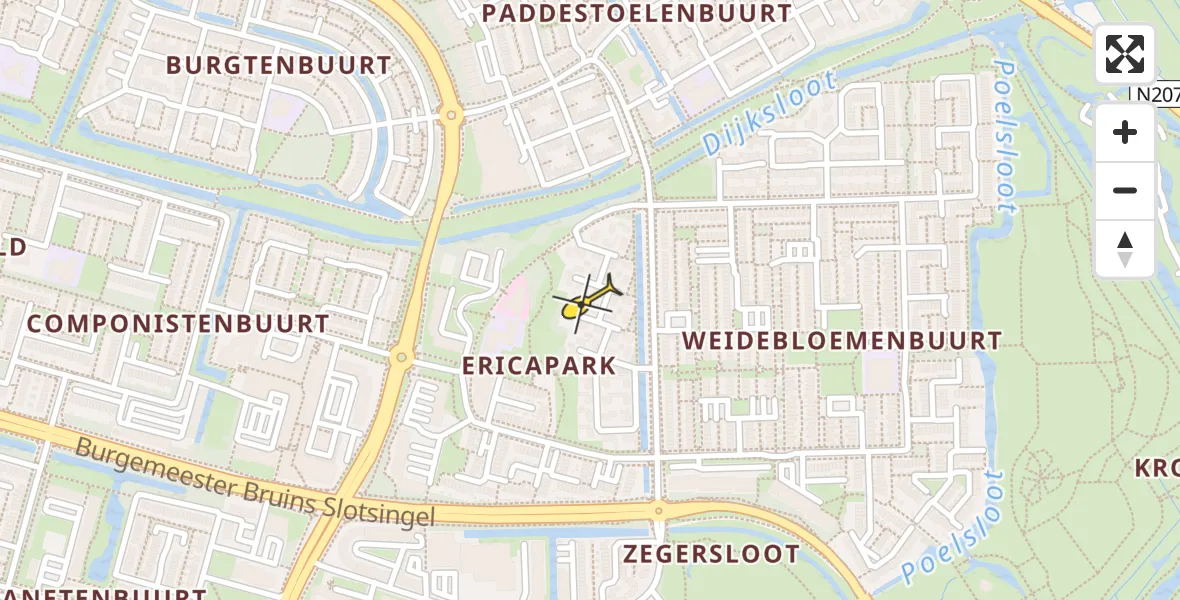 Routekaart van de vlucht: Lifeliner 1 naar Alphen aan den Rijn