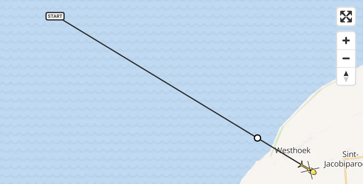 Routekaart van de vlucht: Ambulancehelikopter naar St.-Jacobiparochie