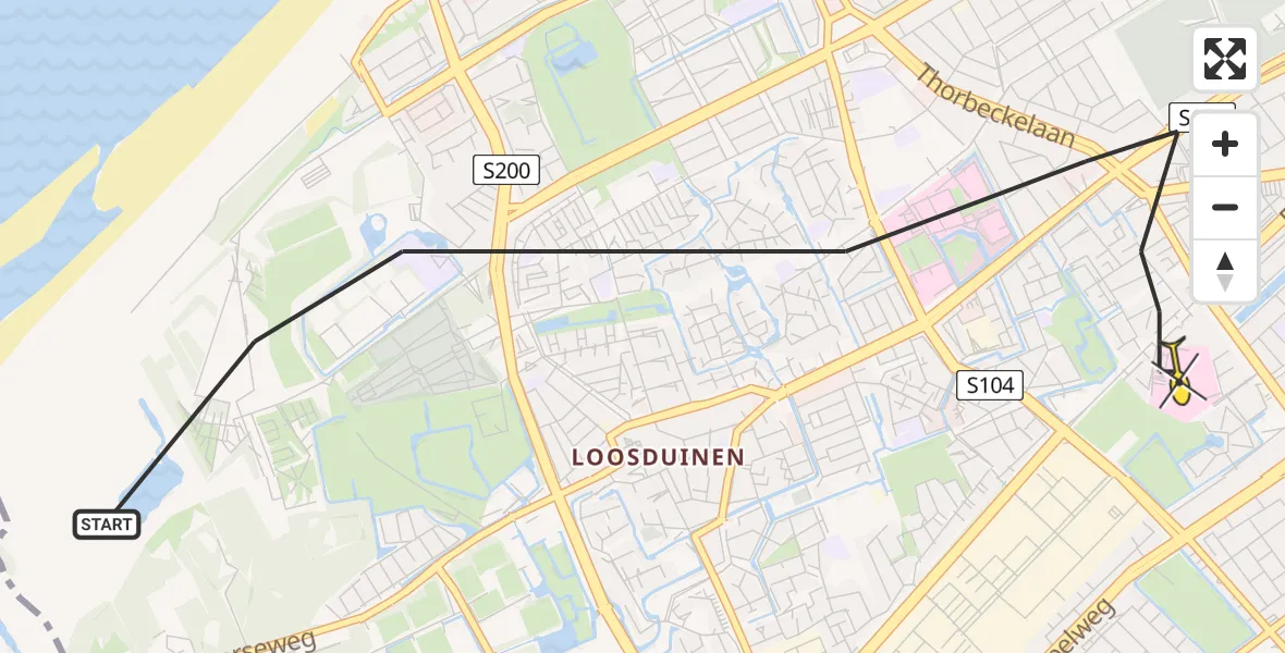 Routekaart van de vlucht: Lifeliner 2 naar Den Haag