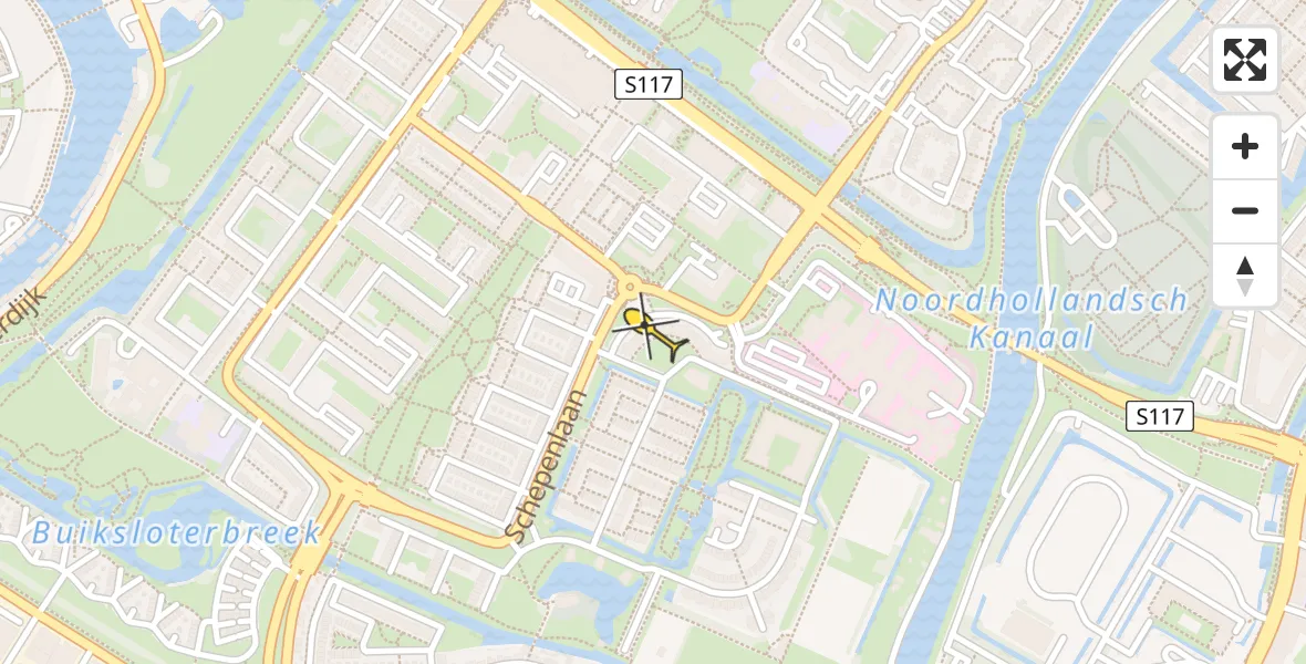 Routekaart van de vlucht: Lifeliner 1 naar Amsterdam