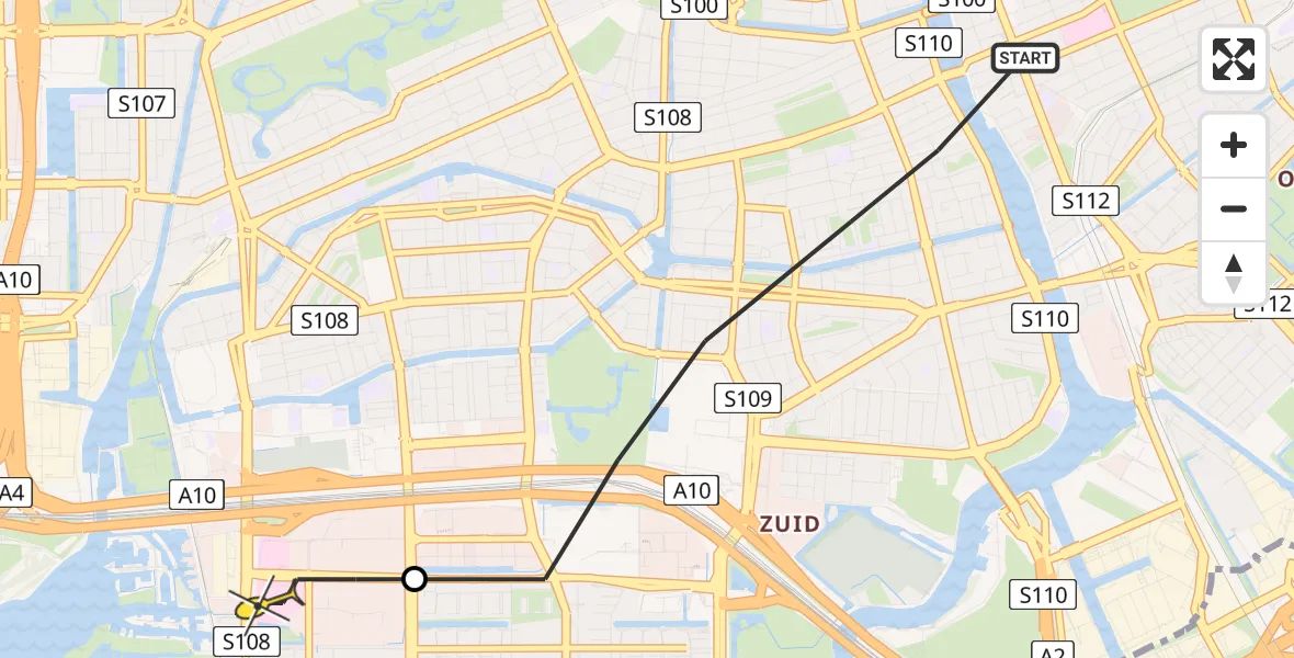 Routekaart van de vlucht: Lifeliner 1 naar VU Medisch Centrum Amsterdam