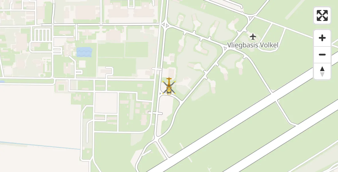 Vluchtroute Traumahelikopter Vliegbasis Volkel - Vliegbasis Volkel, 21 februari 2023, 12:13