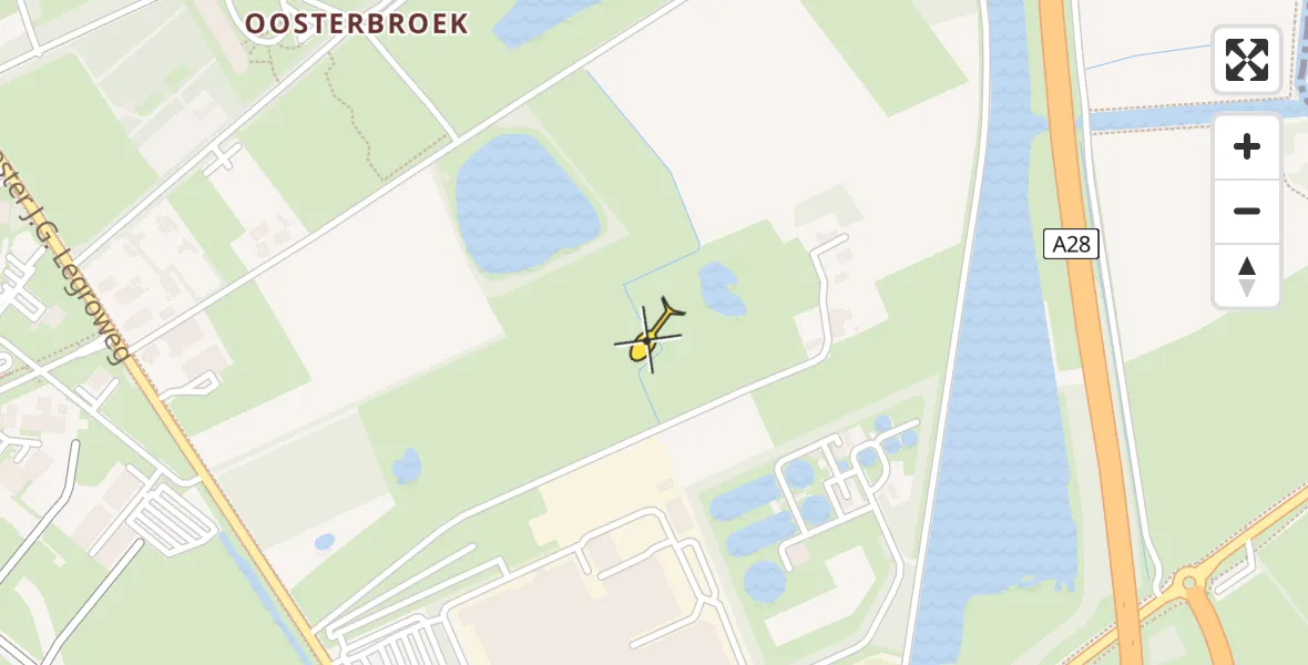 Routekaart van de vlucht: Traumahelikopter naar Eelde