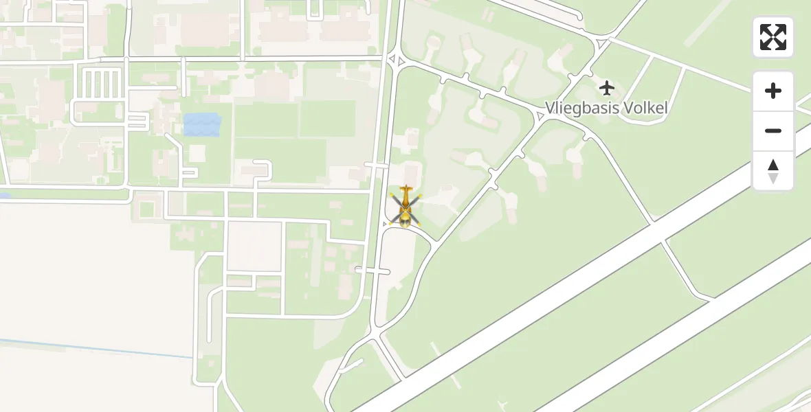 Vluchtroute Traumahelikopter Vliegbasis Volkel - Vliegbasis Volkel, 21 februari 2023, 16:57