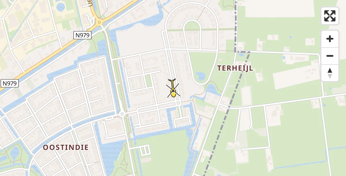 Routekaart van de vlucht: Traumahelikopter naar Leek