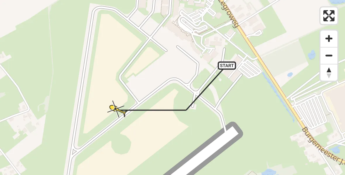 Routekaart van de vlucht: Traumahelikopter naar Groningen Airport Eelde