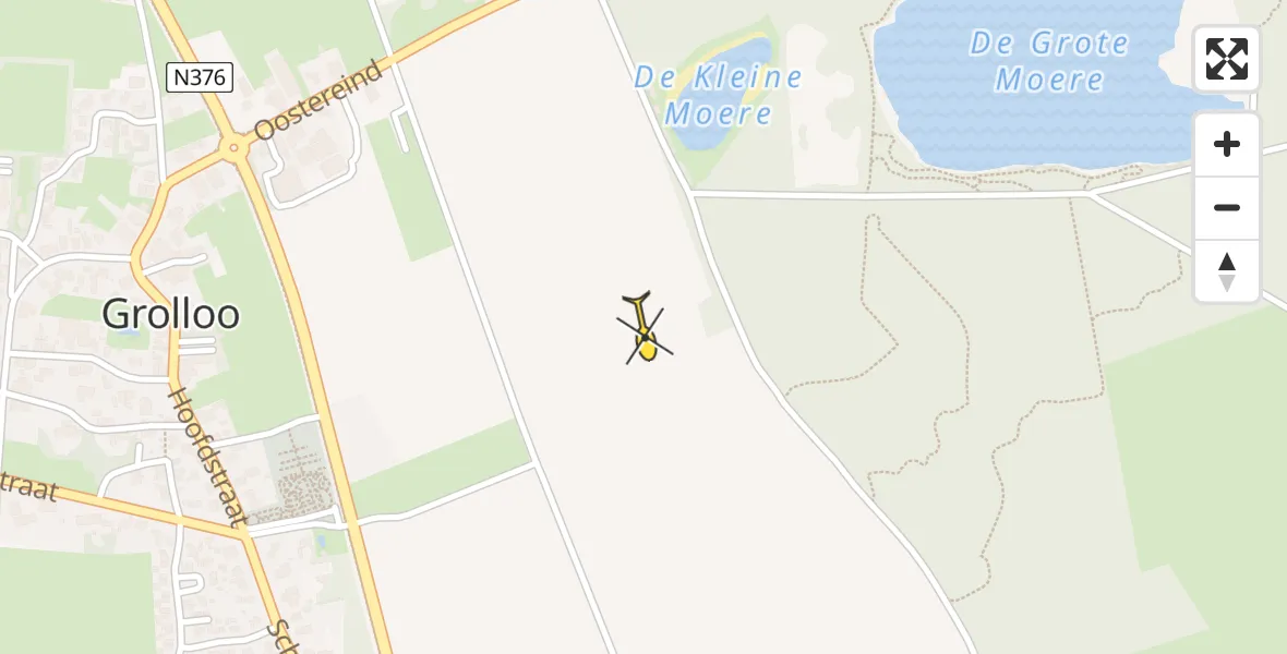 Routekaart van de vlucht: Lifeliner 4 onderweg vanuit Grolloo