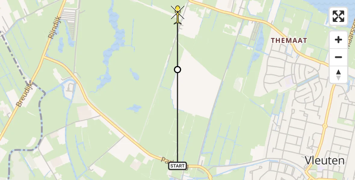 Routekaart van de vlucht: Politiehelikopter naar Haarzuilens