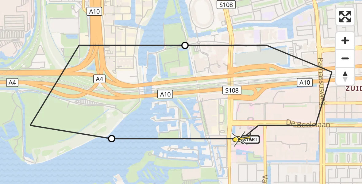 Routekaart van de vlucht: Lifeliner 1 naar VU Medisch Centrum Amsterdam