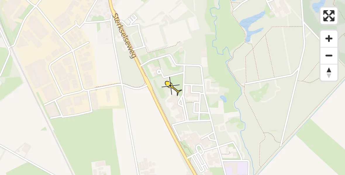 Routekaart van de vlucht: Lifeliner 3 onderweg vanuit Heeze