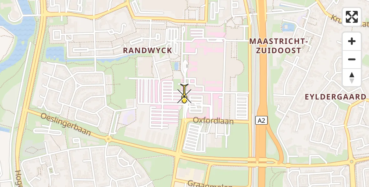 Routekaart van de vlucht: Lifeliner 3 onderweg vanuit Maastricht UMC+