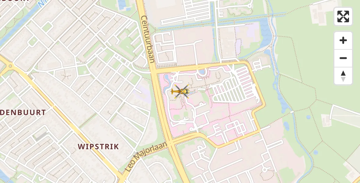 Routekaart van de vlucht: Lifeliner 4 onderweg vanuit Zwolle