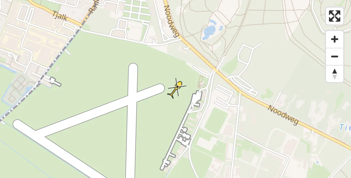 Routekaart van de vlucht: Lifeliner 1 onderweg vanuit Vliegveld Hilversum