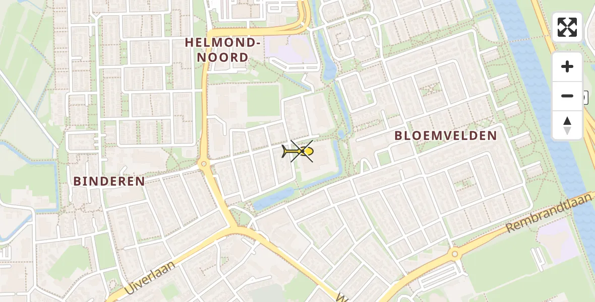 Routekaart van de vlucht: Lifeliner 3 naar Helmond