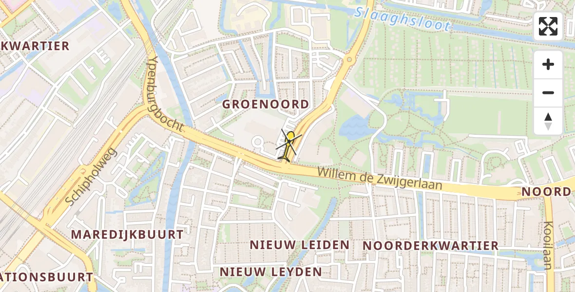 Routekaart van de vlucht: Lifeliner 2 naar Leiden