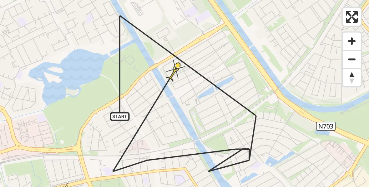 Routekaart van de vlucht: Politiehelikopter naar Almere