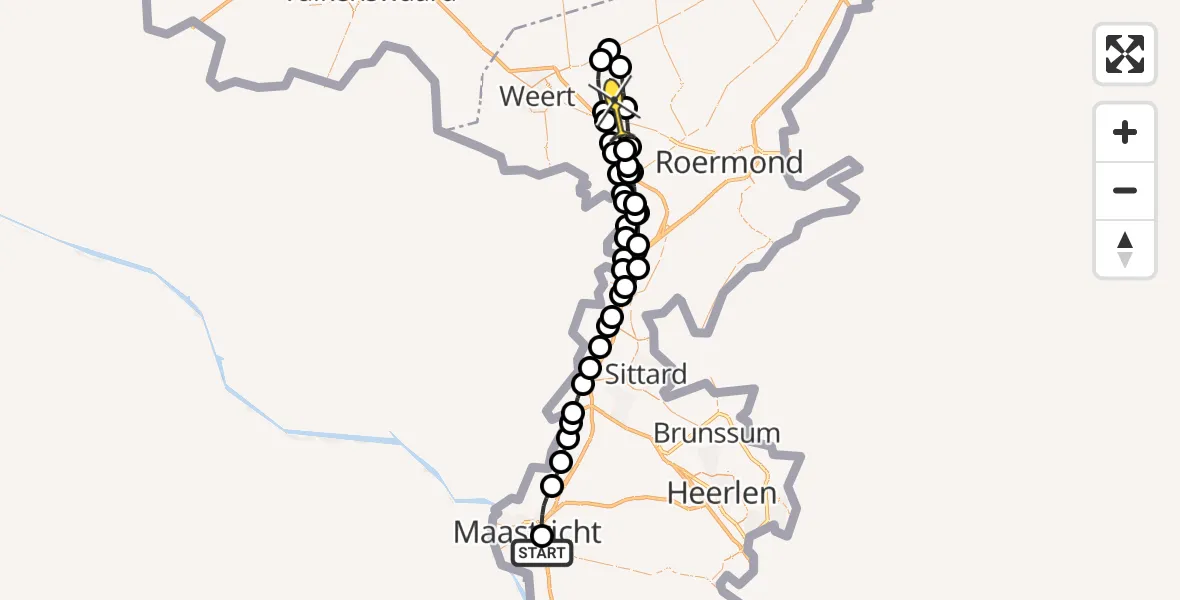 Routekaart van de vlucht: Lifeliner 3 naar Kelpen-Oler