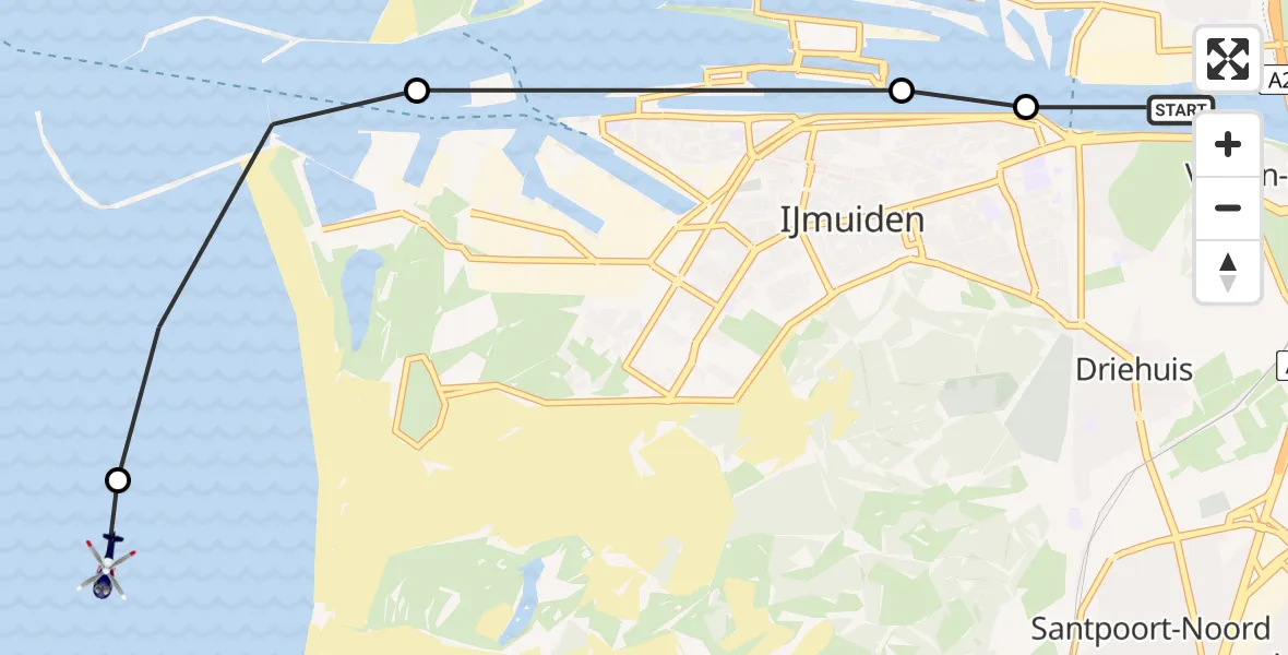 Vluchtroute Politiehelikopter Velsen-Noord - , 26 februari 2023, 09:42