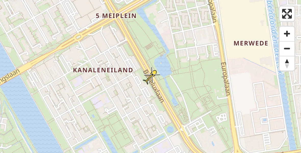 Routekaart van de vlucht: Traumaheli onderweg vanuit Utrecht