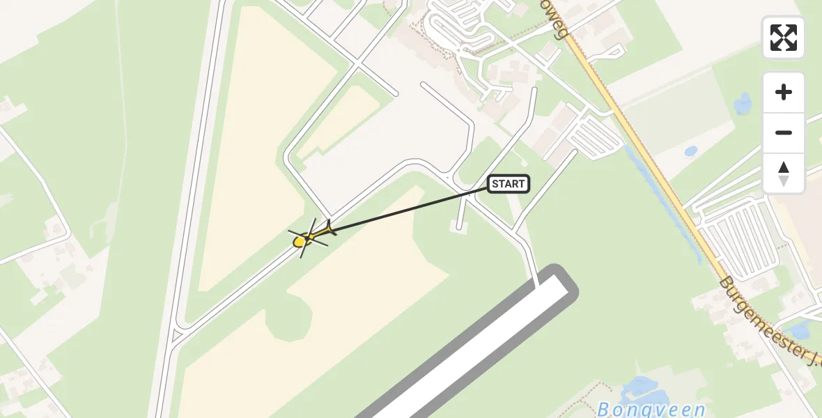 Routekaart van de vlucht: Traumahelikopter naar Groningen Airport Eelde