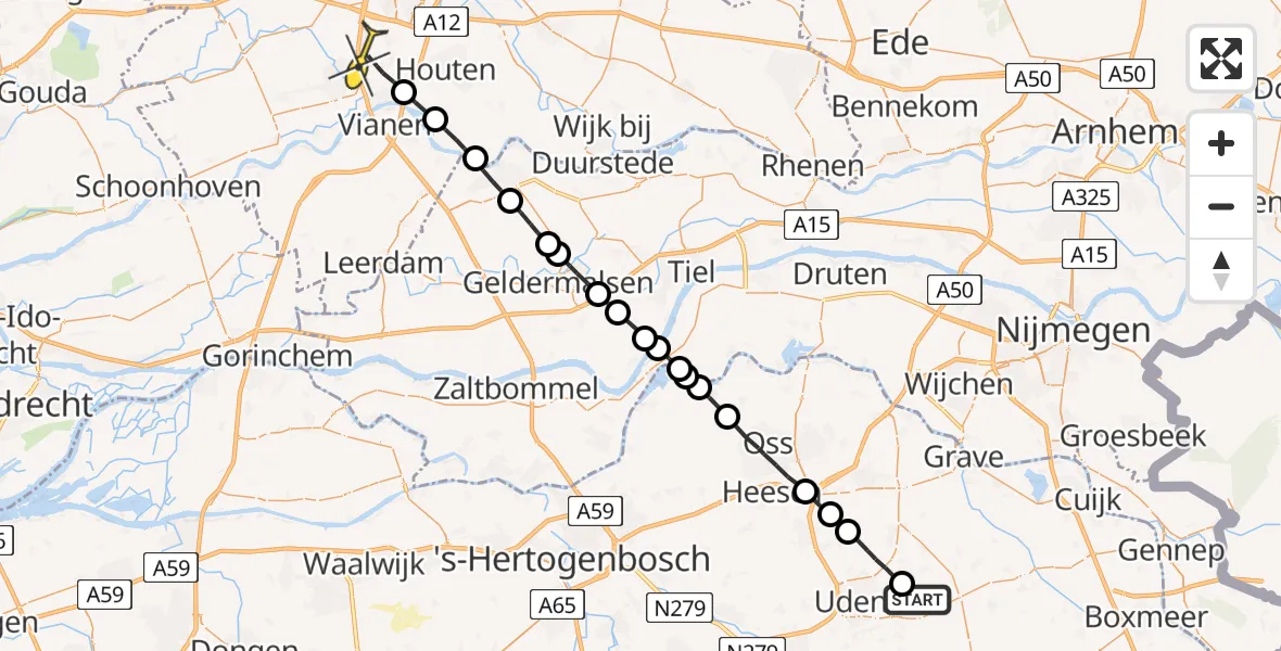 Routekaart van de vlucht: Lifeliner 3 naar Nieuwegein