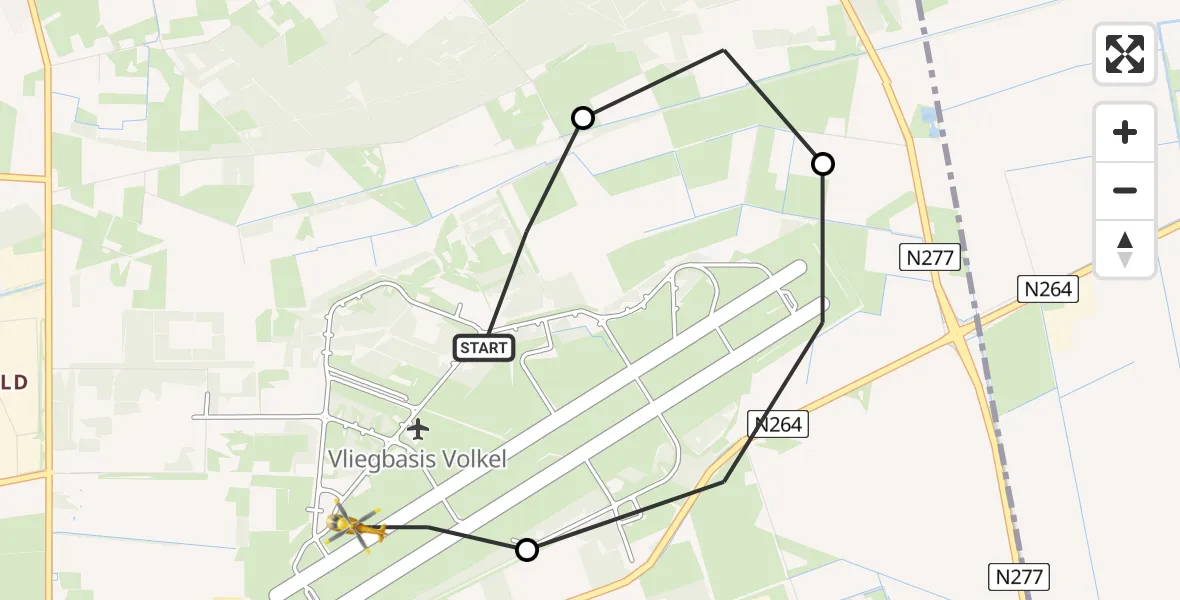 Vluchtroute Traumahelikopter Vliegbasis Volkel - Vliegbasis Volkel, 01 maart 2023, 02:02