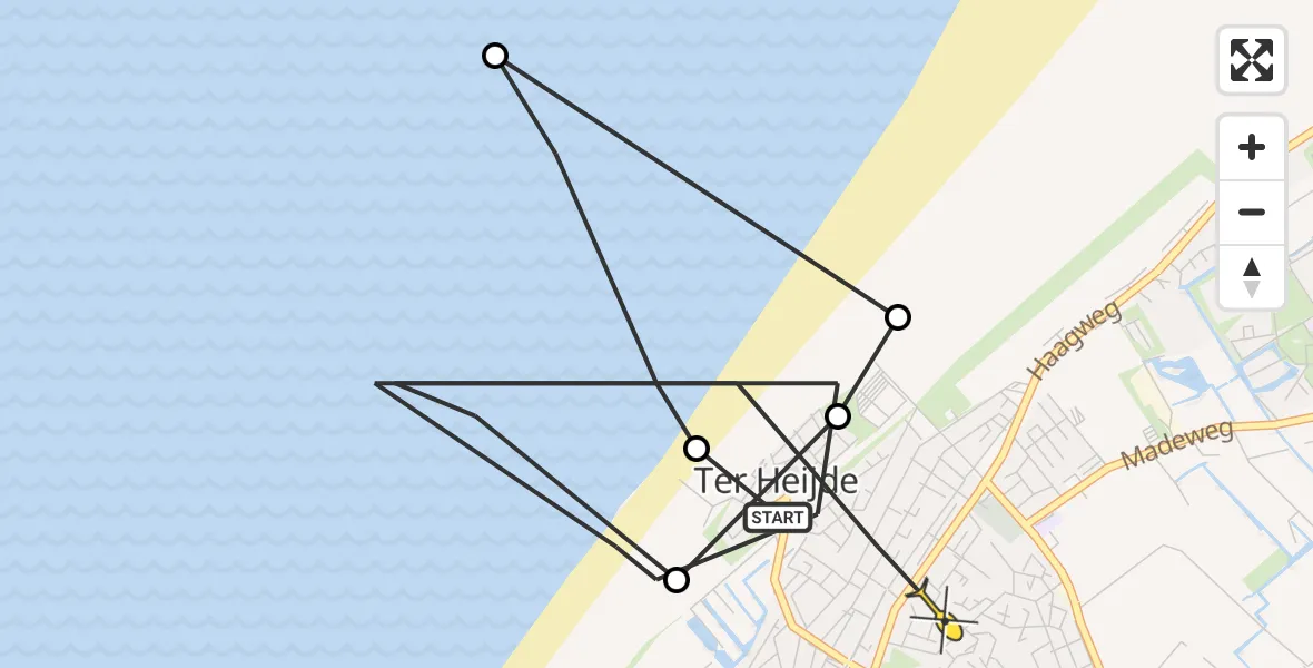 Routekaart van de vlucht: Politieheli naar Monster