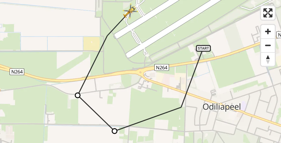 Vluchtroute Traumahelikopter Vliegbasis Volkel - Vliegbasis Volkel, 01 maart 2023, 18:03