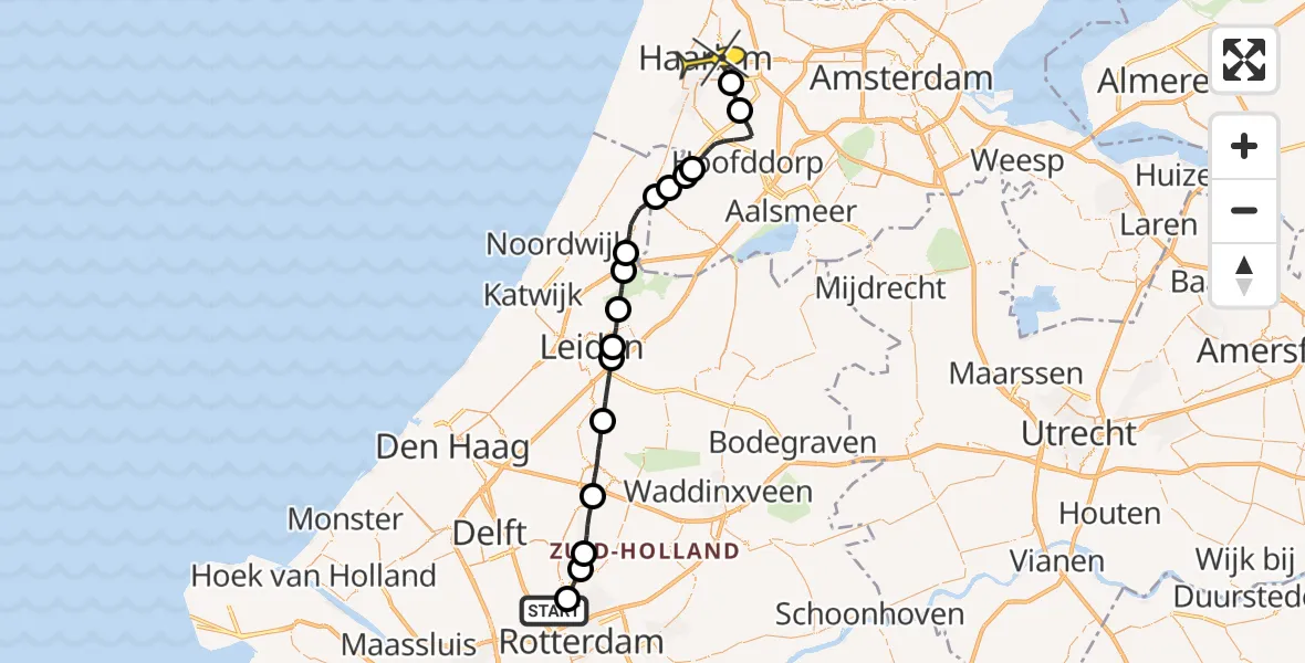 Routekaart van de vlucht: Lifeliner 2 naar Haarlem