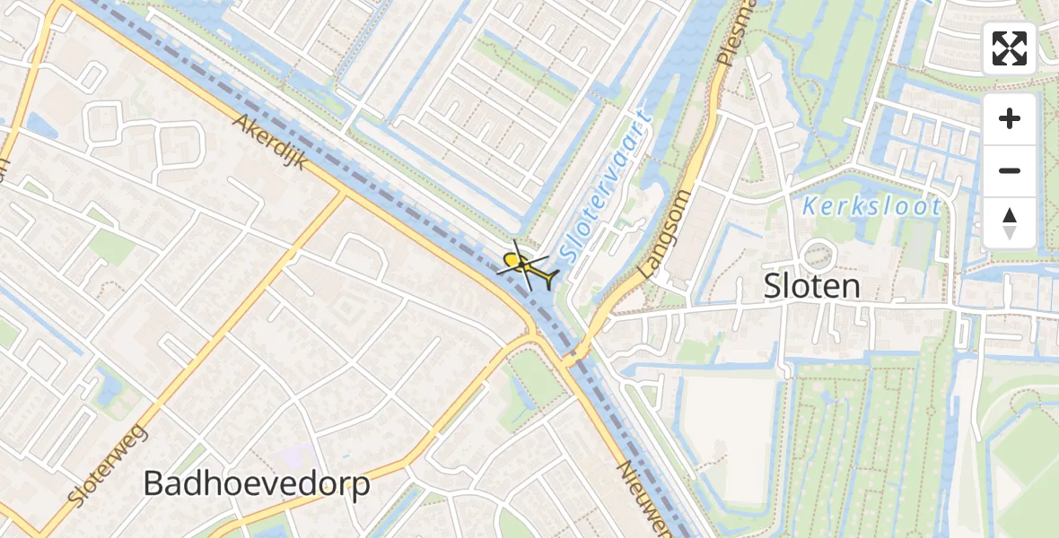 Vluchtroute Traumahelikopter van Amsterdam naar Amsterdam