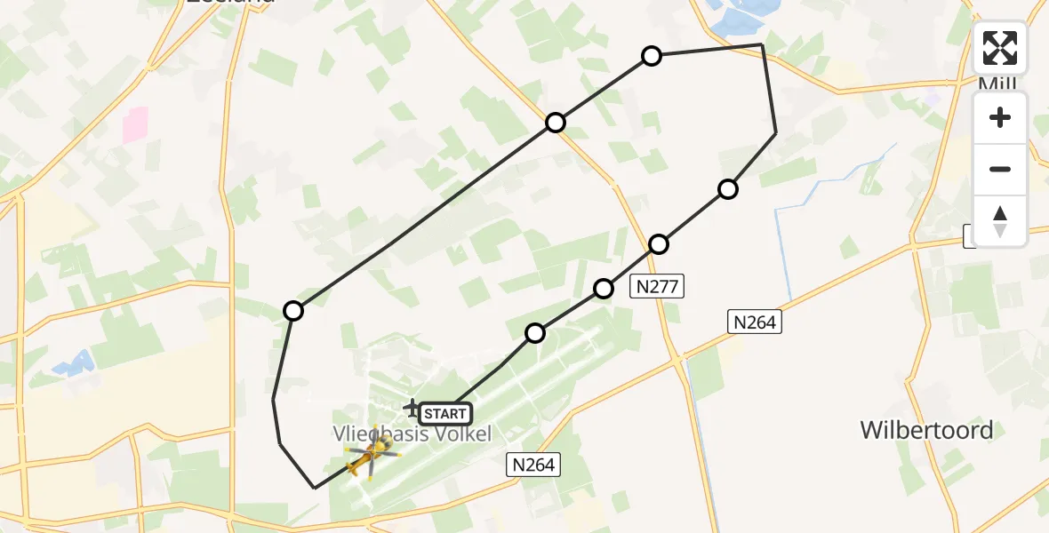 Vluchtroute Traumahelikopter Vliegbasis Volkel - Vliegbasis Volkel, 02 maart 2023, 16:36
