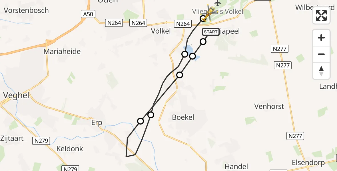 Vluchtroute Traumahelikopter Vliegbasis Volkel - Vliegbasis Volkel, 02 maart 2023, 17:40