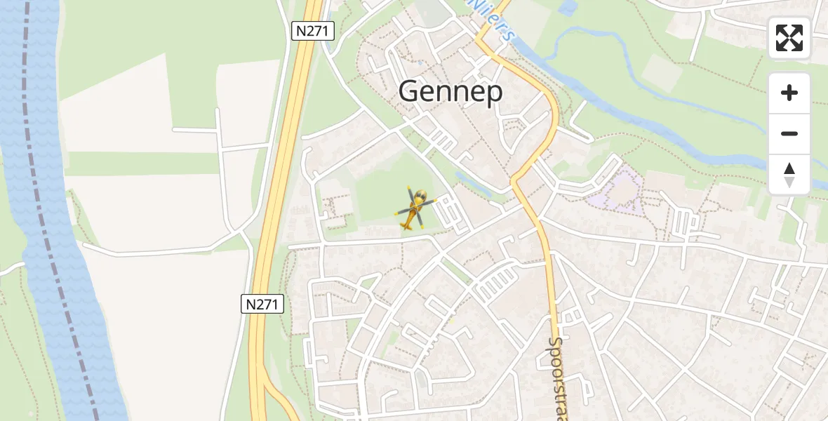 Vluchtroute Traumahelikopter Gennep - Gennep, 03 maart 2023, 16:19