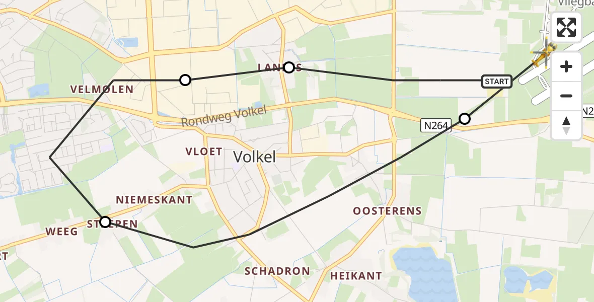 Vluchtroute Traumahelikopter Vliegbasis Volkel - Vliegbasis Volkel, 03 maart 2023, 18:32