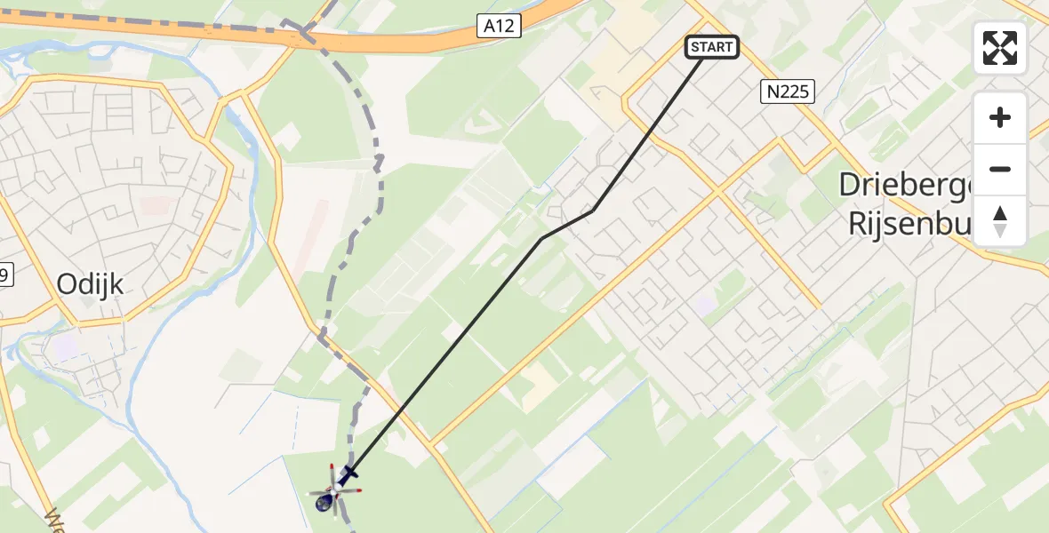 Vluchtroute Politiehelikopter Driebergen-Rijsenburg - Driebergen-Rijsenburg, 03 maart 2023, 18:38