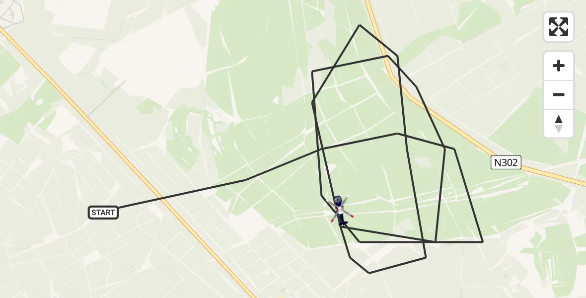 Vluchtroute Politiehelikopter Ermelo - Ermelo, 03 maart 2023, 18:38