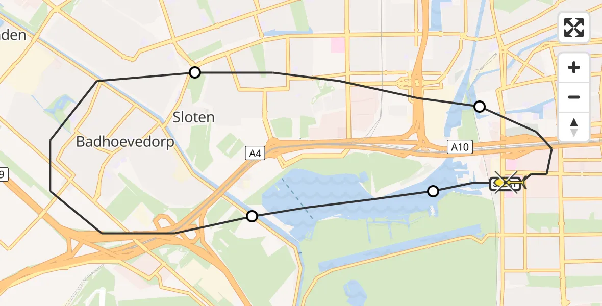 Routekaart van de vlucht: Lifeliner 1 naar VU Medisch Centrum Amsterdam