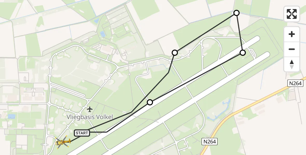 Vluchtroute Traumahelikopter Vliegbasis Volkel - Vliegbasis Volkel, 05 maart 2023, 03:26