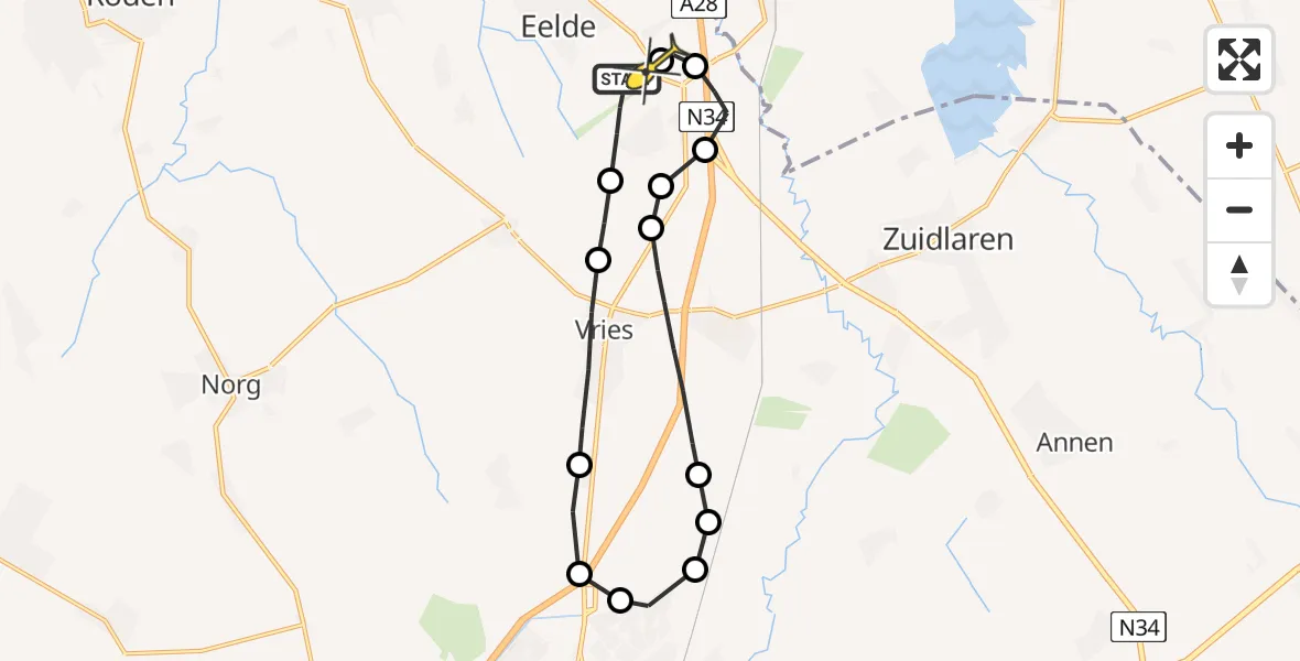 Routekaart van de vlucht: Lifeliner 4 naar Groningen Airport Eelde