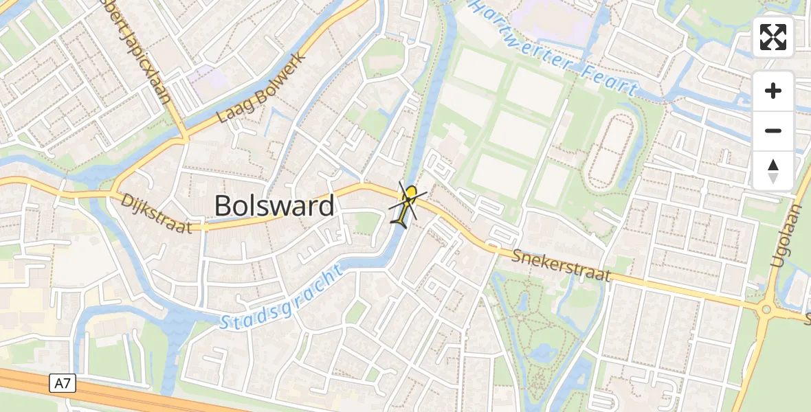 Routekaart van de vlucht: Lifeliner 4 naar Bolsward