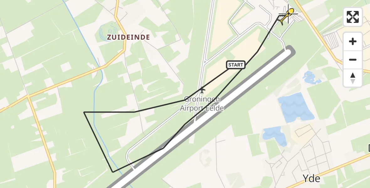 Routekaart van de vlucht: Lifeliner 4 naar Groningen Airport Eelde