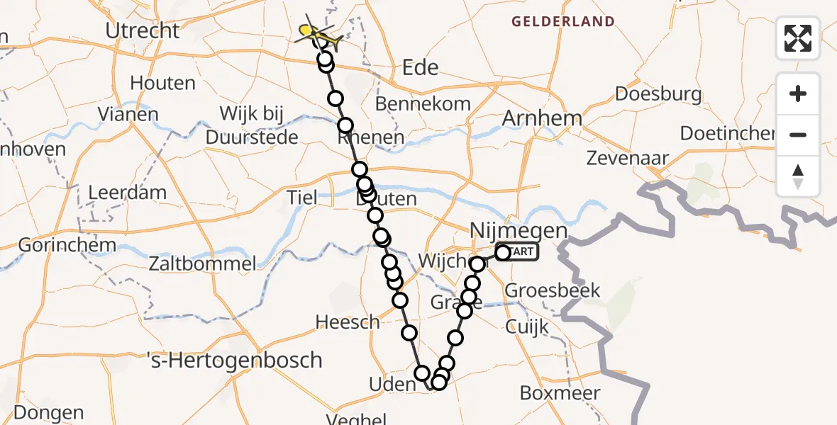 Routekaart van de vlucht: Lifeliner 3 naar Scherpenzeel