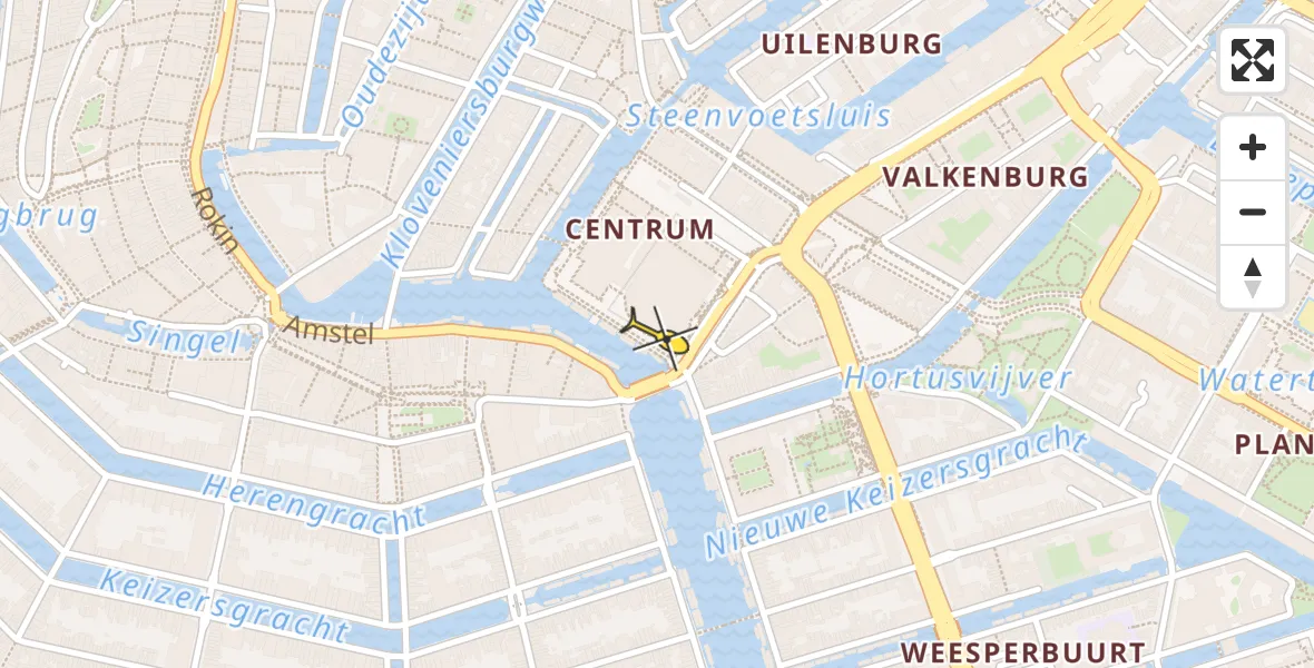 Routekaart van de vlucht: Lifeliner 1 naar Amsterdam