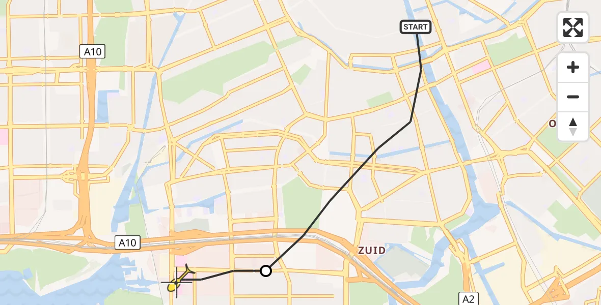 Routekaart van de vlucht: Lifeliner 1 naar VU Medisch Centrum Amsterdam