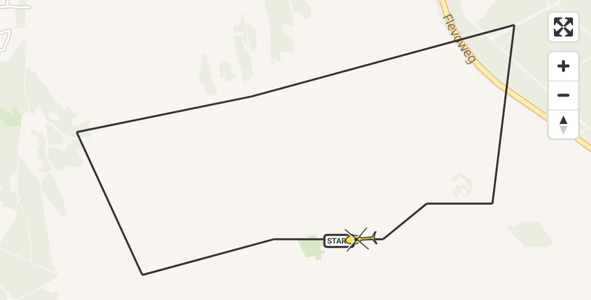 Routekaart van de vlucht: Politiehelikopter naar Ermelo