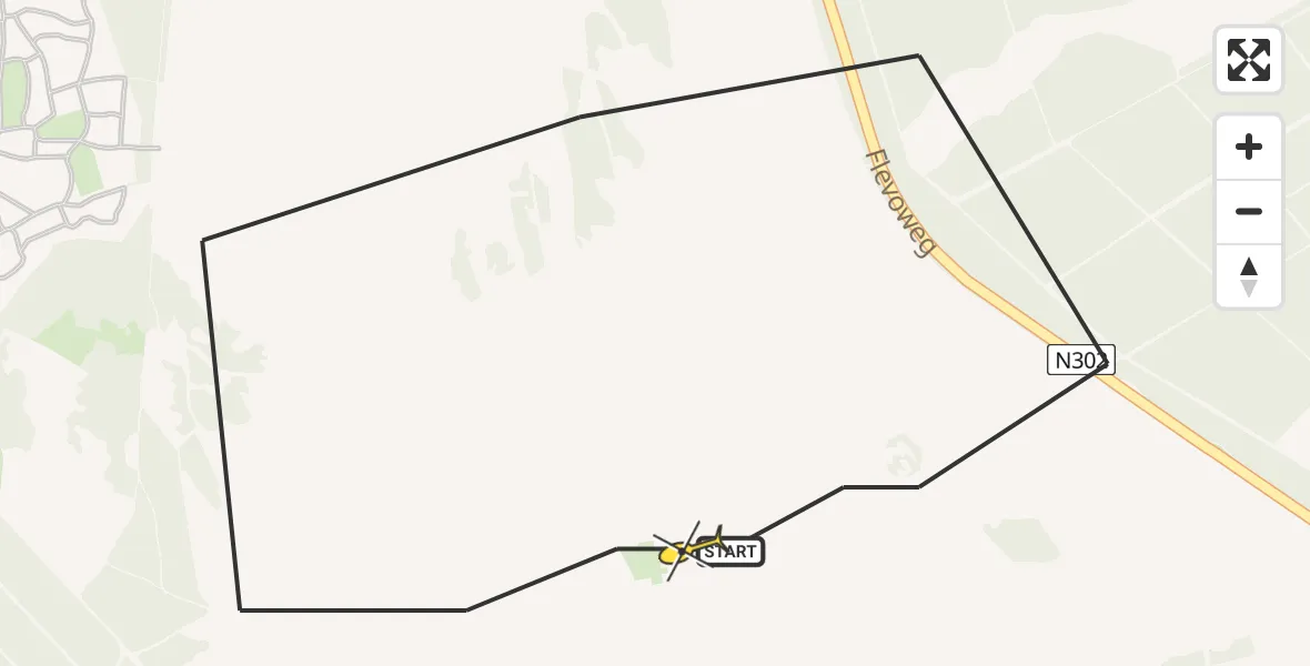 Routekaart van de vlucht: Politiehelikopter naar Ermelo