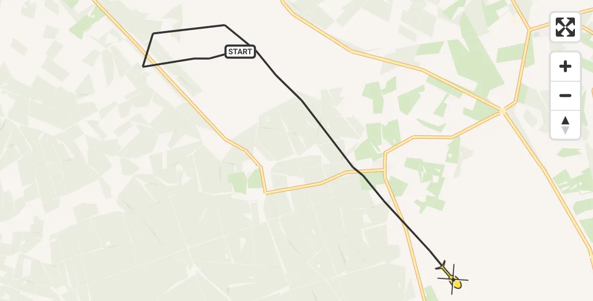 Routekaart van de vlucht: Politiehelikopter naar Ermelo
