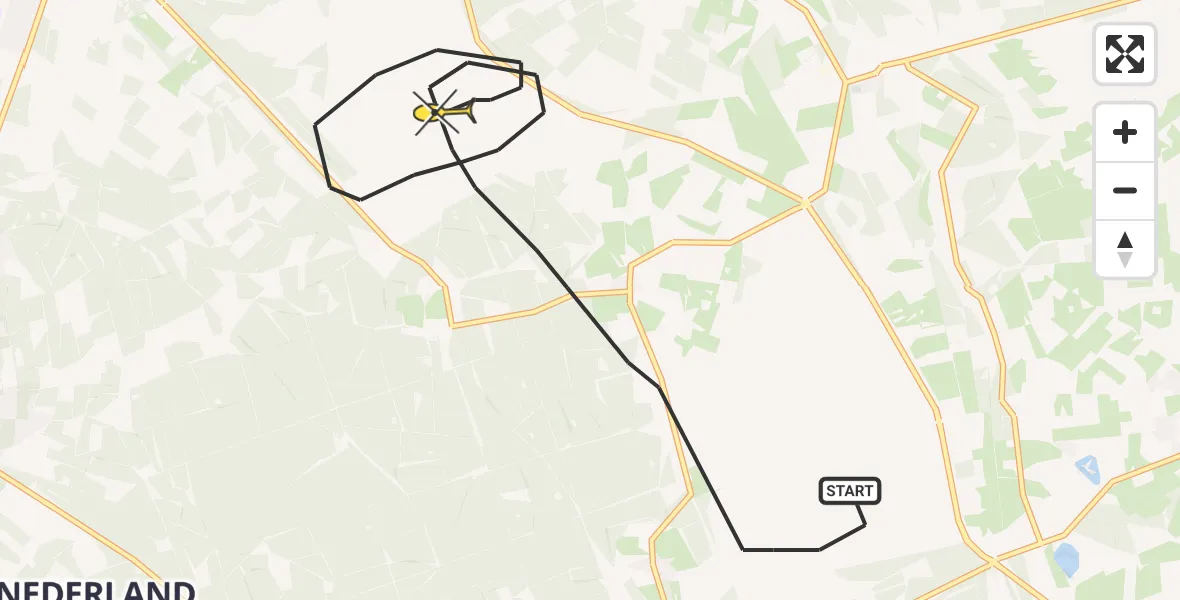 Routekaart van de vlucht: Politiehelikopter naar Ermelo